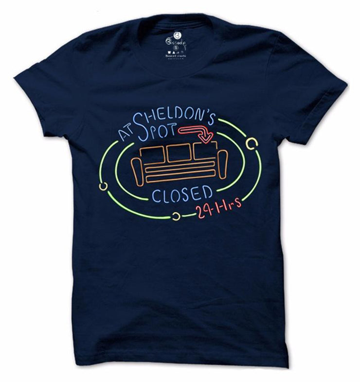 Sheldon's Spot | Half sleeve Navy Blue Tshirt