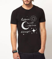 Sagittarius born | Half sleeve black Tshirt