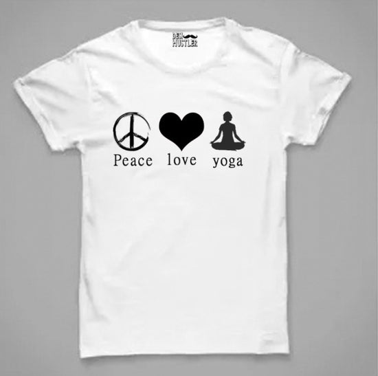 peace love yoga |  t-shirt white