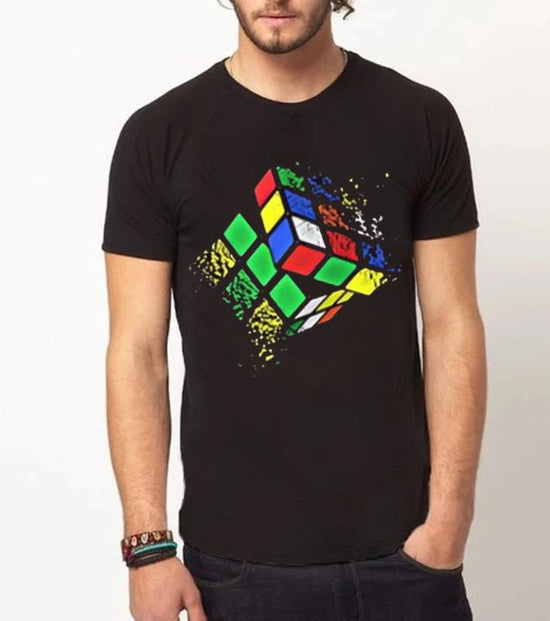 Rubik's cube | Half sleeve black Tshirt