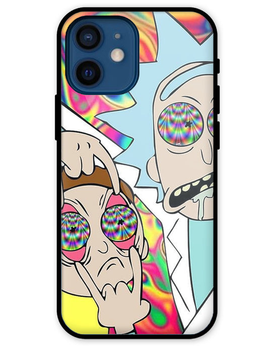 Rick and Morty psychedelic fanart |  iPhone 12 Mini glass Phone Case