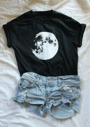 Moon Struck |  Woman's Half Sleeve Black Top