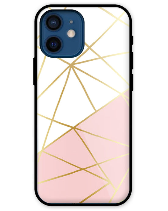Pink & Gold  |  iPhone 12 Mini glass  Phone Case