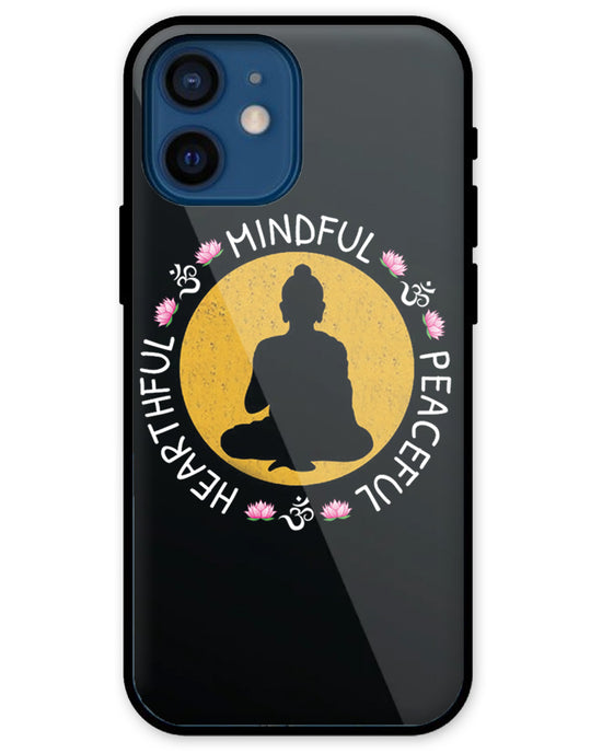 MINDFUL HEARTFUL PEACEFUL | iPhone 12 Mini glass Phone Case