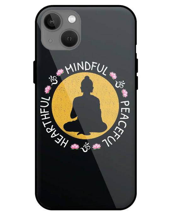 MINDFUL HEARTFUL PEACEFUL |  iphone 13 glass cover Phone Case