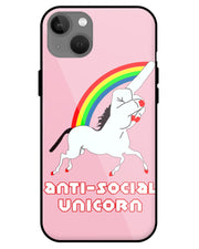 ANTI-SOCIAL UNICORN  |   iphone 13 glass cover  Phone Case