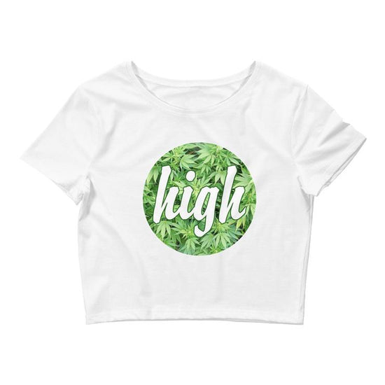 High | White Crop Top T-Shirt