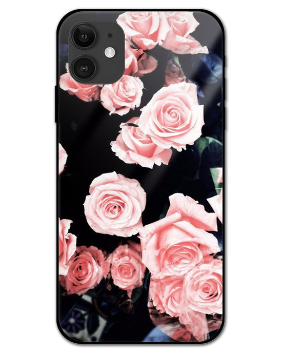 pink rose |  Iphone 12 glass Phone Case