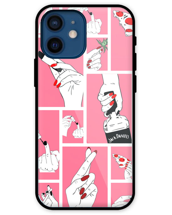 Bad Girl  |  iPhone 12 Mini glass Phone Case