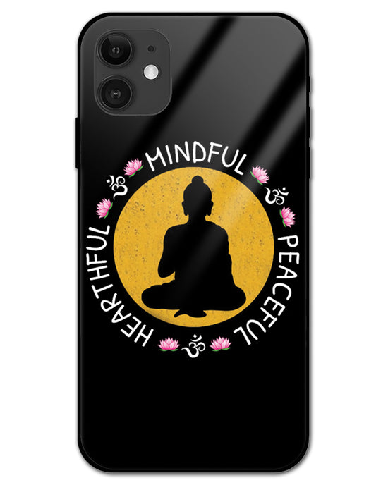 MINDFUL HEARTFUL PEACEFUL | Iphone 12 glass Phone Case
