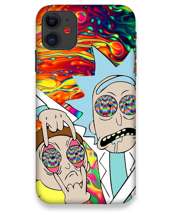 Rick and Morty psychedelic fanart | iPhone 11 Phone Case
