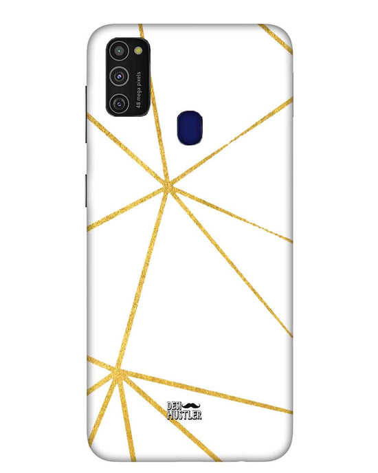 White & Gold |  samsung m 21 Phone Case