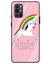 ANTI-SOCIAL UNICORN  | one plus 9R glass cover  Phone Case
